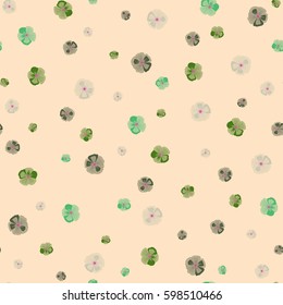 Small pink and green flowers. The elegant the template for fashion prints. Vector ditsy floral style. Cute seamless pattern with many flowers.