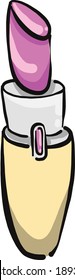 Palo de labios rosa pequeño, ilustración, vector sobre un fondo blanco.
