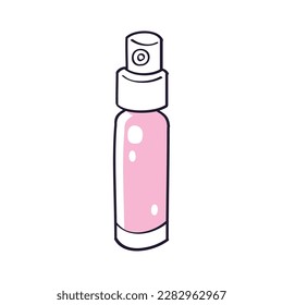 Small pink perfume fragrance sample spray bottle tester isolated vector
