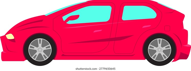 Small Pink Sub Compact Car