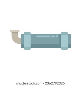 Icono de conector de tubería pequeña vector plano. Drenaje de válvulas. Sistema de acero aislado