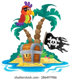 Pequeña isla pirata tema 1 - ilustración vectorial eps10.