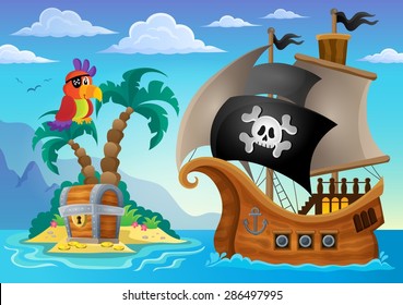 Small pirate island theme 2 - eps10 vector illustration.