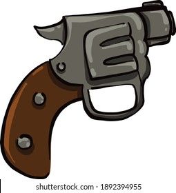 Small pistol, illustration, vector on a white background.