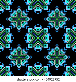 small pixels colored geometric background seamless pattern vector illustration