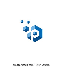 small plaid logo icon initials DH technology illustration