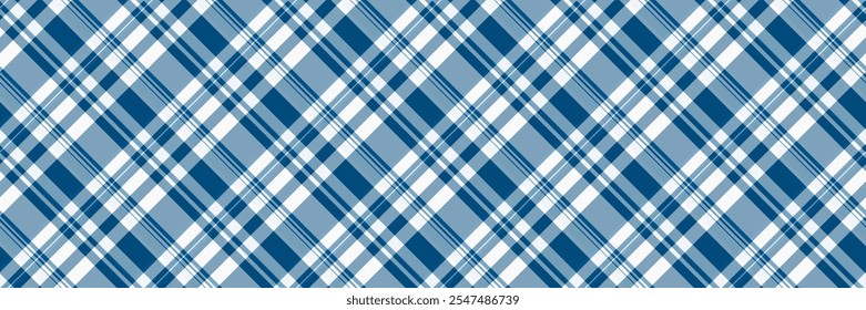 Small plaid texture fabric, diamond textile vector pattern. Website seamless tartan check background in cyan and white colors palette.