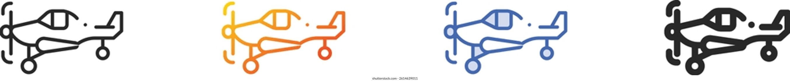 small plane icon.Thin Linear, Gradient, Blue Stroke and bold Style Design Isolated On White Background