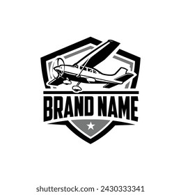 Small plane light aircraft emblem logo vector isolated. Best for aviation related industry