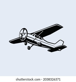 Small Plane Light Aircraft Flying Vector Isolated