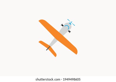 Small plane vector flat icon. Isolated propeller, small aircraft, airplane emoji illustration
