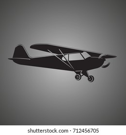 Small plane vector illustration icon. Single engine propelled aircraft. Air tours wehicle