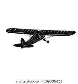 Small plane vector illustration. Single engine propelled aircraft.