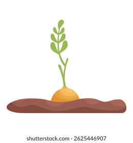 Small plant is growing out of the soil, symbolizing new life and growth