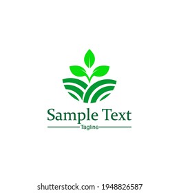 small plant logo vector with curved outline at bottom. can be used for environmental care logos or can be edited again.