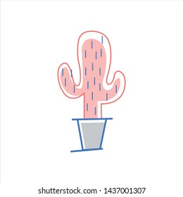 Small plant in pot succulents or cactus isolated on white background by front view

