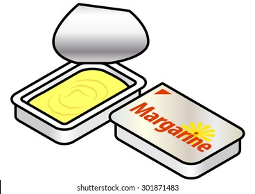 A Small Plastic Pack Margarine.