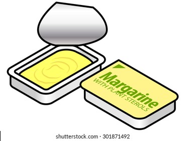 A small plastic pack of margarine with natural plant sterols.