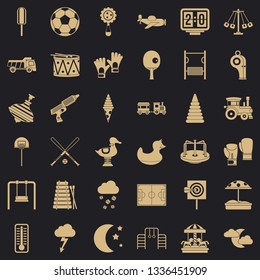 Small playground icons set. Simple style of 36 small playground vector icons for web for any design