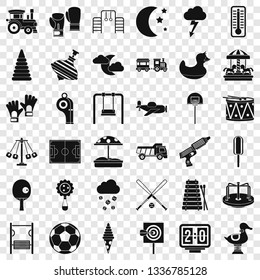 Small playground icons set. Simple style of 36 small playground vector icons for web for any design