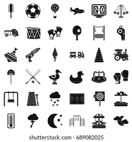 Small playground icons set. Simple style of 36 small playground vector icons for web isolated on white background