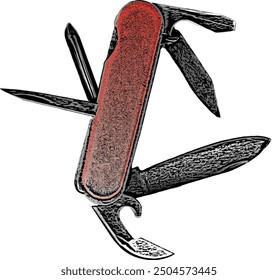 Small pocket knife. Convenient functional knife when unfolded.