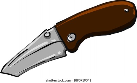 Small pocket knife , illustration, vector on white background