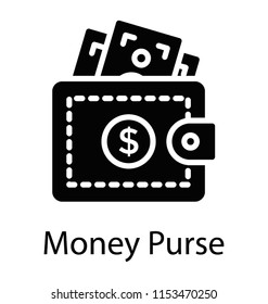 
A small pocketbook having cash inside making the concept of money purse 
