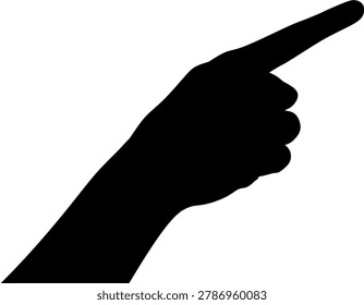 Small Pointing Finger Hand Silhouette Isolated on White Background