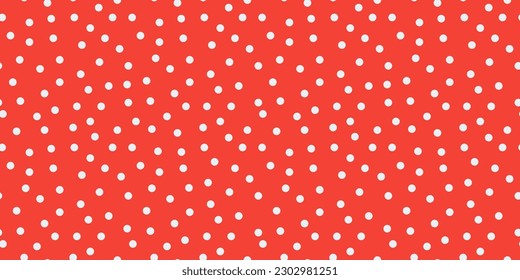 Small polka dot seamless pattern background. random dots texture. red and white dots