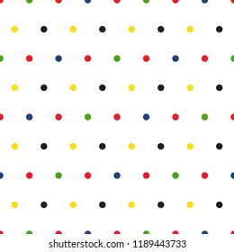 Small Polka Dots Rainbow colorful seamless pattern on a white background