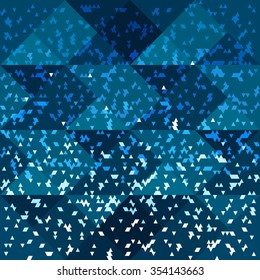 small polygons on a blue background seamless pattern