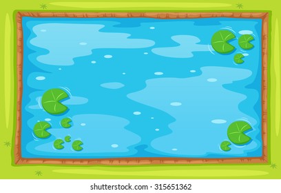 Small pond from top view illustration