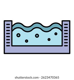 Ícone de pool pequeno. Contornar pequeno pool ícone vetor cor plana isolado