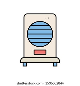 Small Portable Air Coooler Unit Vector ac Icon Concept