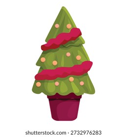 Small potted christmas tree with festive decorations, perfect for adding a touch of holiday cheer