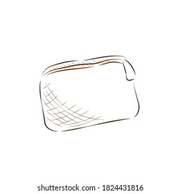 Kleiner Beutel, gedeckte Kupplung. Flache Vektorgrafik.