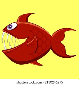 Small predatory fish with aggressive sharp teeth