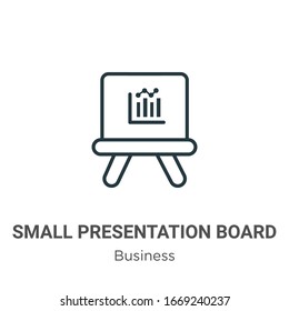 Small presentation board outline vector icon. Thin line black small presentation board icon, flat vector simple element illustration from editable business concept isolated stroke on white background