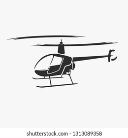 Small private helicopter vector illustration.