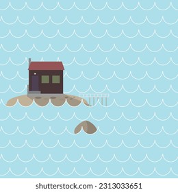 small private house in small island vector