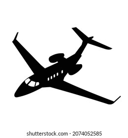 small private jet silhouette vector design