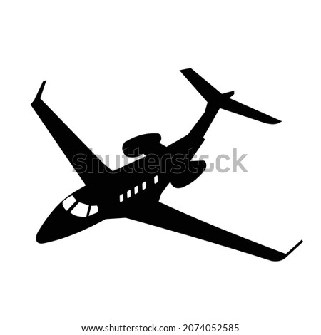 small private jet silhouette vector design