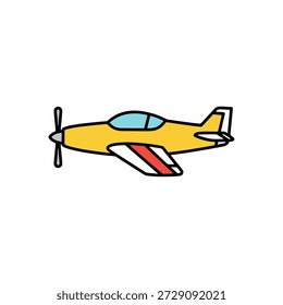 Pequeña aeronave de hélice Avión privado Amarillo Vector de aviación general