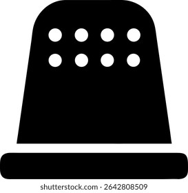 A small, protective **thimble** designed for sewing, crafted to shield fingertips—perfect for crafting, tailoring, and handmade textile themes.
