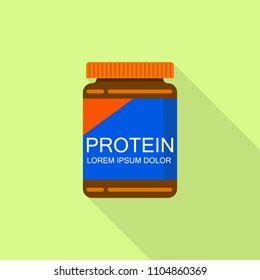 Small protein jar icon. Flat illustration of small protein jar vector icon for web design