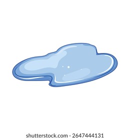 small puddle cartoon. temporary pool, nature outdoors, ground liquid small puddle sign. isolated symbol vector illustration