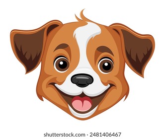 small puppy dog flat cartoon vector illustration isolated on white background