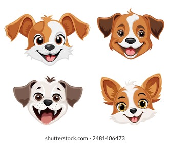 small puppy dog flat cartoon vector illustration isolated on white background