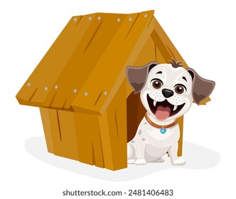 small puppy dog flat cartoon vector illustration isolated on white background